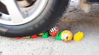 Crushing by Car : BALLOONS , cars , squishy toys and more - Satisfying Car Experiment