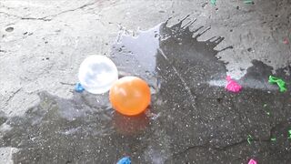 Crushing by Car : BALLOONS , cars , squishy toys and more - Satisfying Car Experiment