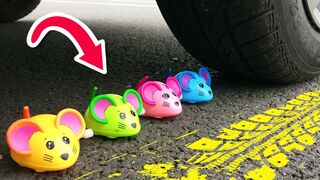 Crushing Crunchy & Soft Things by Car! EXPERIMENT: Car vs Colored Mouse, Fanta, Mirinda Balloons