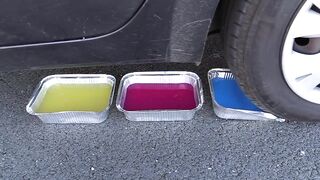 Crushing Crunchy & Soft Things by Car!- EXPERIMENT CAR VS M&M ICE CREAM