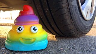 Crushing Crunchy & Soft Things by Car! EXPERIMENT CAR vs RAINBOW POOP
