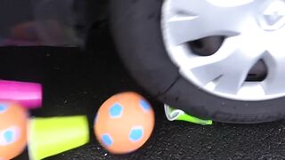 Crushing Crunchy & Soft Things by Car!- Experiment Car vs Orbeez Balloons
