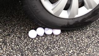 Crushing Crunchy & Soft Things by Car!- EXPERIMENT: CAR VS TOOTHPASTE AND BALLOONS