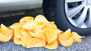 Crushing Crunchy & Soft Things by Car! - EXPERIMENT: GIANT CHIPS vs CAR