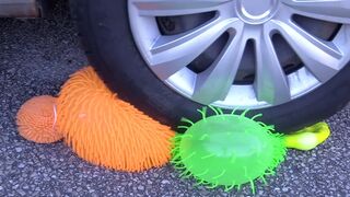 Crushing Crunchy & Soft Things by Car! - EXPERIMENT: SLIME ANTISTRESS BALLS VS CAR