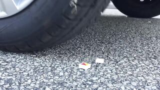 Crushing Crunchy & Soft Things by Car! - EXPERIMENT: BUBBLE GUM VS CAR