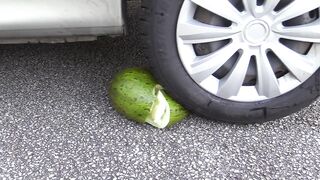 Crushing Crunchy & Soft Things by Car! - EXPERIMENT: WHITE WATERMELON VS CAR