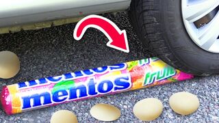 Crushing Crunchy & Soft Things by Car! - EXPERIMENT: MENTOS VS CAR