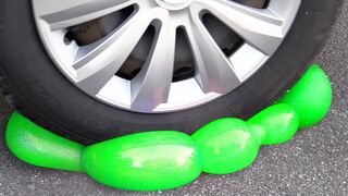 Crushing Crunchy & Soft Things by Car! - EXPERIMENT: GREEN SLIME VS CAR
