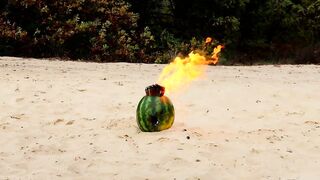 Experiment: Watermelon vs Lighters, Sparklers and Matches