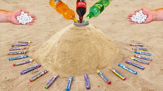 Experiment: Fanta, Coca-Сola, Sprite vs Different Mentos in Volcano
