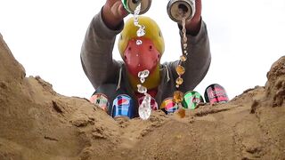 Experiment ! Pepsi, Cola, Sprite, Fanta, 7Up, Schweppes and other sodas drink vs Mentos in Big Hole