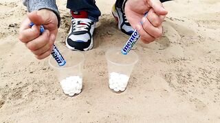 Experiment ! Pepsi, Cola, Sprite, Fanta, 7Up, Schweppes and other sodas drink vs Mentos in Big Hole
