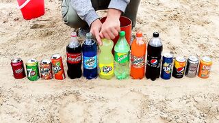 Experiment ! Cola, Pepsi, 7UP, Mirinda, Dr Pepper, Crazy Kvas VS Mentos in Tube Underground