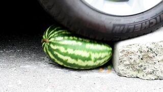 Experiment ! Car VS Watermelon, Orbeez, lighter and other things