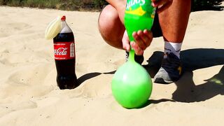 Experiment ! Coca-Cola, Sprite, Mirinda and Mentos in Volcano