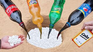 Coca-Cola, Fanta, Sprite, Pepsi vs Mentos Underground - Colorful Elephant Toothpaste