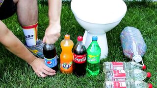 Experiment: Coca-Cola, Sprite, Fanta, Pepsi vs Mentos vs Orbeeze in Toilet