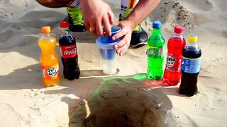 Experiment: Coca Сola, Mirinda, Sprite, Fanta, Pepsi vs Balloon of Mentos