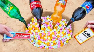 Experiment: Fanta, Coca-Cola, Sprite, Pepsi vs Mentos Underground