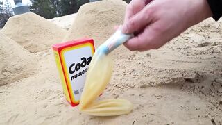 Experiment: Coca Cola, Fanta, Sprite vs Mentos Underground - Colorful Elephant Toothpaste