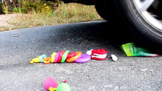 Experiment: Car vs Snake toy! Crushing Crunchy & Soft Things by Car - Satisfying ASMR Video