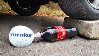 CAR vs COCA COLA and Balloon of MENTOS - Experiment | Crush Bang Show