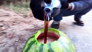 Experiment: Watermelon vs Pepsi vs Mentos - Will Watermelon Explode?