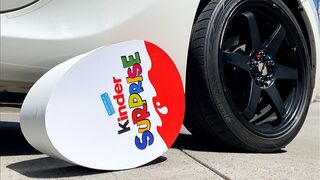 Crushing Crunchy and Soft Things by Car! Experiment: Car vs Kinder Surprise Egg