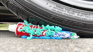 Crushing Crunchy and Soft Things by Car! Experiment: Car vs Wubble Bubble Ice Mirinda Balloons Fanta