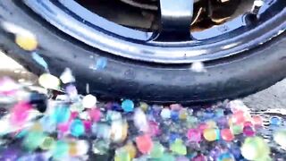Crushing Crunchy and Soft Things by Car! Experiment: Car vs Skittles Ice Cream Mirinda Balloons