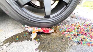 Crushing Crunchy and Soft Things by Car! Experiment: Car vs Machete Fanta Sprite Mirinda Balloons