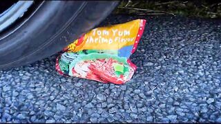 Crushing Crunchy and Soft Things by Car! Experiment: Car vs Machete Fanta Sprite Mirinda Balloons