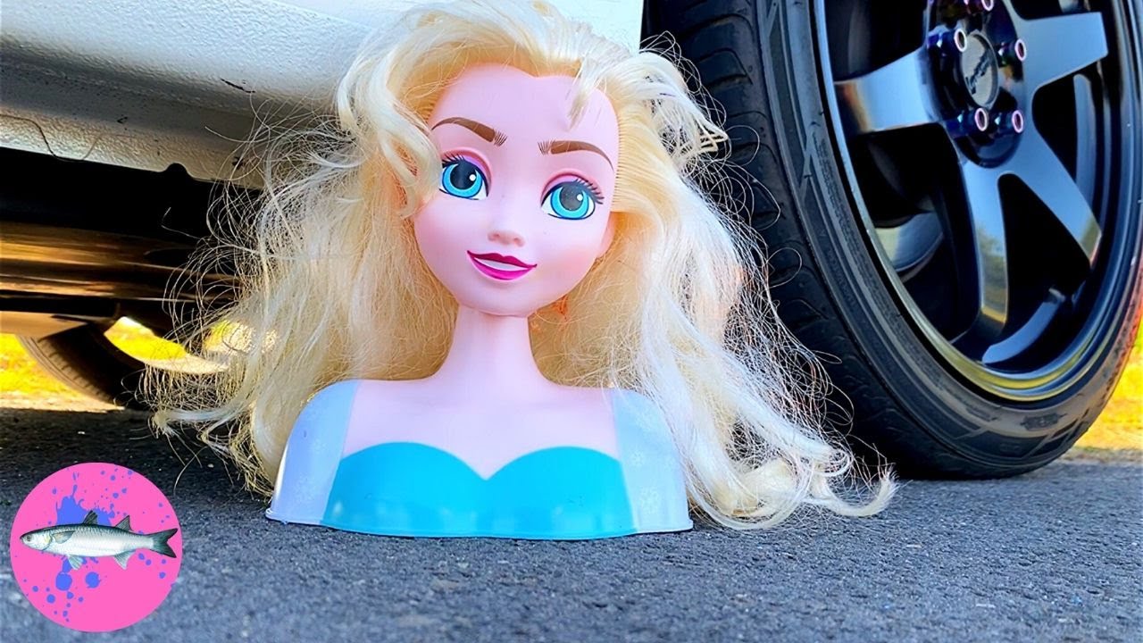 CAR vs FROZEN TOYS | Elsa and Anna Let It Go | Crushing Crunchy and ...