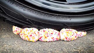 Experiment: CAR vs SMURFS | Crushing Crunchy And Soft Things By Car ASMR