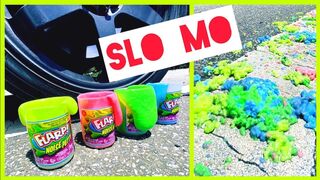 EXPERIMENT: Car vs Sticky Slime (CAN'T REMOVE) | SLO MO | Crushing Crunchy & Soft Things by Car