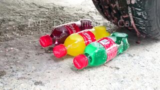 Experiment Car vs Coca Cola Bottle, Rainbow Water | Crushing Crunchy & Soft Things by Car | EvE