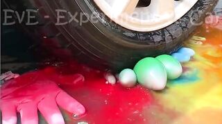 Experiment Car vs Red, Oranger Colors Balloons | Crushing Crunchy & Soft Things by Car | EvE