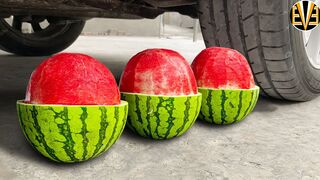 Experiment Car vs Red Watermelon  | Crushing Crunchy & Soft Things by Car | EvE