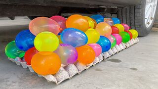 Experiment Car vs Rainbow water Balloons | Crushing Crunchy & Soft Things by Car | EvE