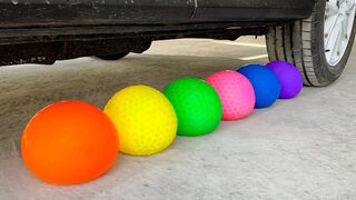 Experiment Car vs Water in Rainbow Balloons | Crushing Crunchy & Soft Things by Car | EvE