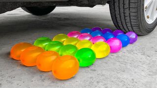 Experiment Car vs Water Rainbow Balloons | Crushing Crunchy & Soft Things by Car | EvE
