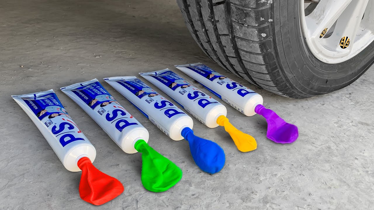 Experiment Car vs Toothpaste vs Globos Crushing Crunchy & Soft Things by Car EvE
