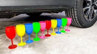 Experiment Car vs Rainbow Glass vs Balloons | Crushing Crunchy & Soft Things by Car | EvE
