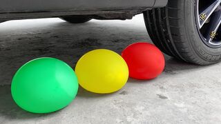 Experiment Car vs Water Color Balls | Crushing Crunchy & Soft Things by Car | EvE
