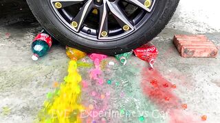 Experiment Car vs Coca Cola Vs Fanta Vs Mirinda | Crushing Crunchy & Soft Things by Car | EvE