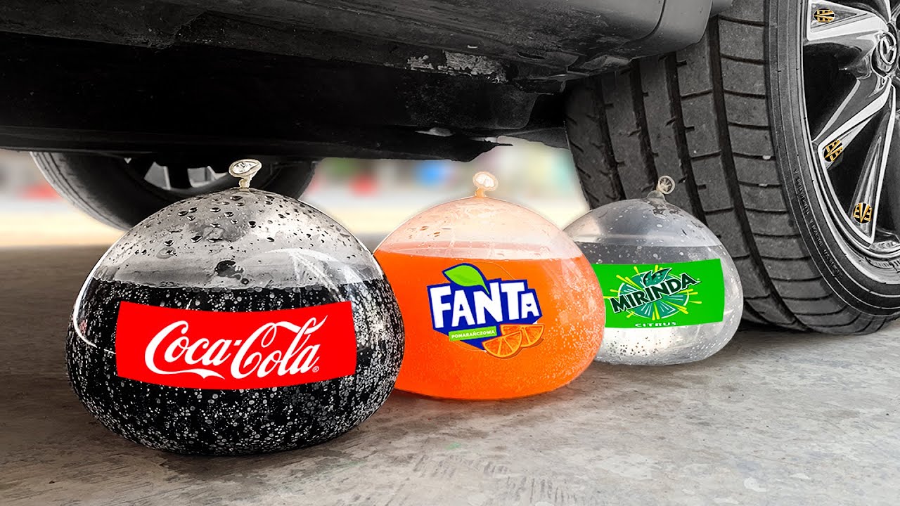 Experiment Car vs Coca Cola Vs Fanta Vs Mirinda | Crushing Crunchy