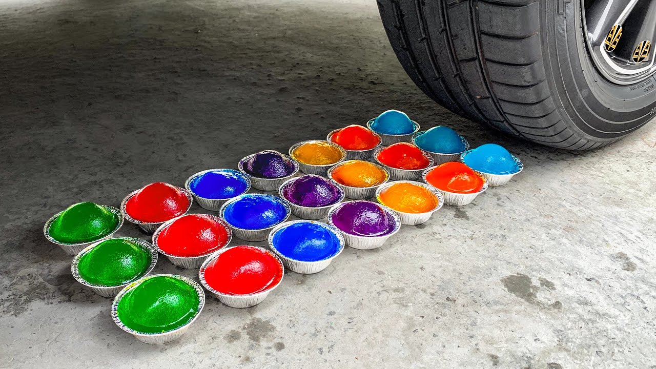 Experiment Car vs Color Jellys Crushing Crunchy & Soft Things by Car