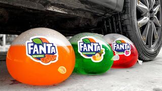 Experiment Car vs Color Rainbow Fanta in Balloon | Crushing Crunchy & Soft Things by Car | EvE