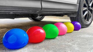 Experiment Car vs Rainbow Balloons | Crushing Crunchy & Soft Things by Car | EvE
